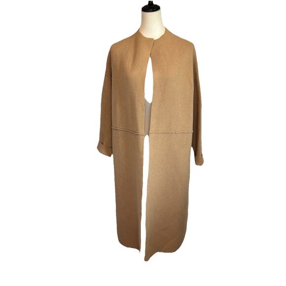 SWTR Womens Sz Large Camel Merino Wool Yak Blend Coatigan - Picture 1 of 7